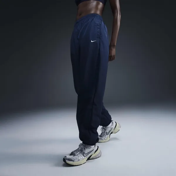 Nike Womens Sportswear Essential Mid-Rise Woven Joggers Navy FV7668-478 Small - Image 2