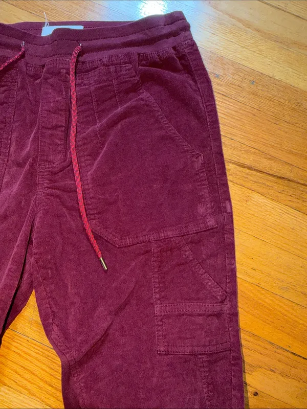 Anthropologie Burgundy Drawstring Jogger Pants - Image 9