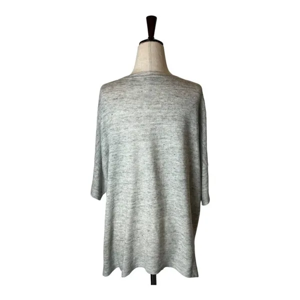 Eileen Fisher Sweater Women Large Gray‎ Organic Linen Dolman Sleeve Pullover - Image 2