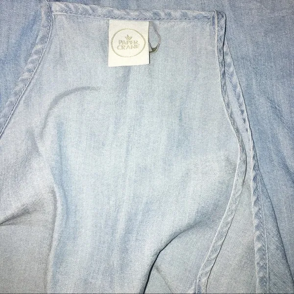 Paper Crane by Anthropologie small chambray top - Image 3