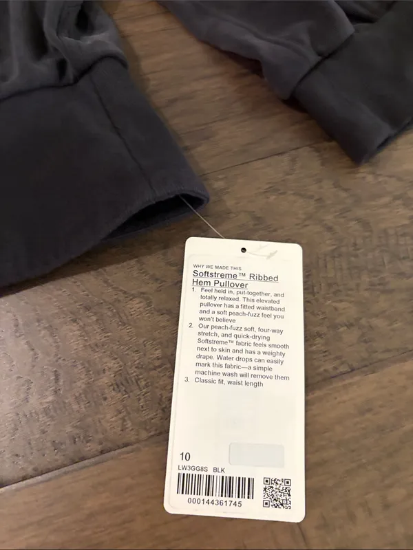New With Tags Lululemon Softstreme Rubbed Hem Pullover Sz 10 - Image 6