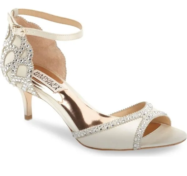 Badgley Mischka Gillian embellished jeweled sandals bridal - Image 9
