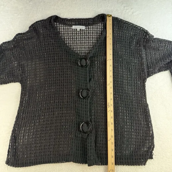 Vintage Keren‎ Hart L Large Sheer Mesh Open Knit Cardigan Artsy Lagenlook Unique - Image 8