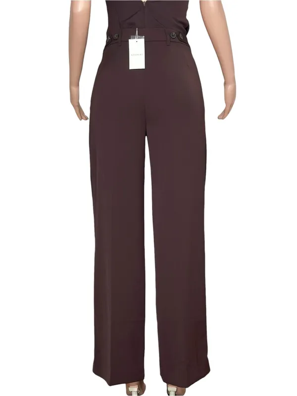 KOOKAÏ Opal Adjustable Wide-Leg Pants, Mahogany, FR34/US2 - Image 6