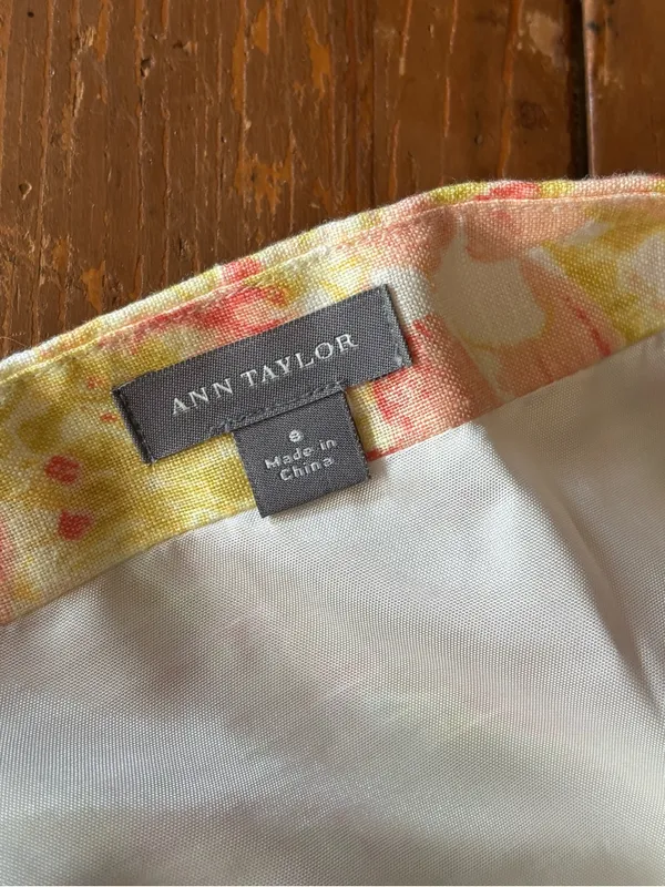 Ann Taylor floral linen midi sundress with vertical pintuck bodice - Image 6