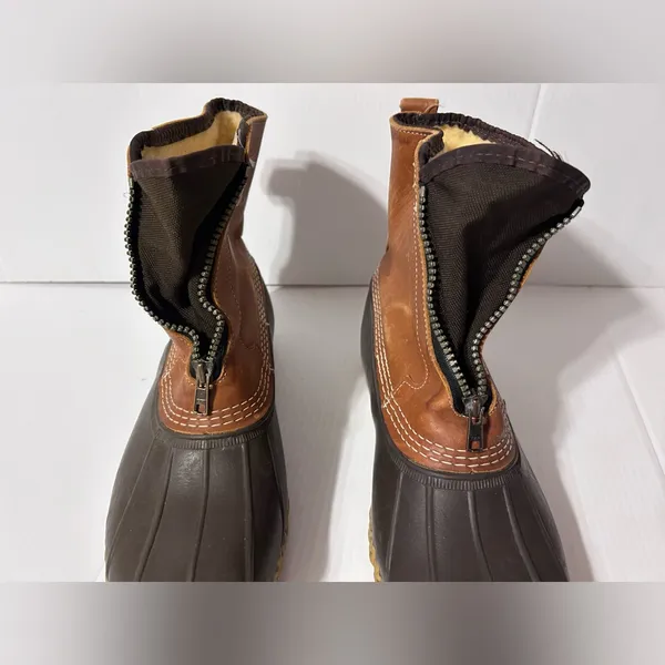 L.L. Bean leather rain winter Duck boots men size 9 M/ GM- Women size 10 M - Image 10