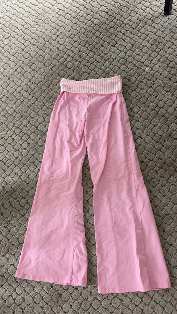 edikted Striped Foldover Pants pink - Image 3