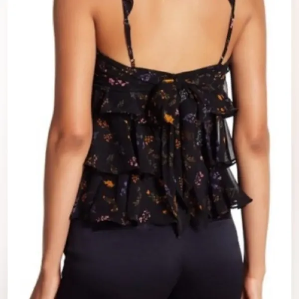 Rebecca Minkoff Ruffle Sleeve Top Size‎ Small Self Tie Back - Image 2