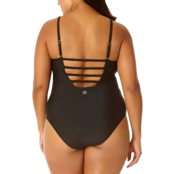 Hurley Women’s UPF 50+ One Piece Adjustable Strap Back Low Cut Swimsuit, Size L - Image 9