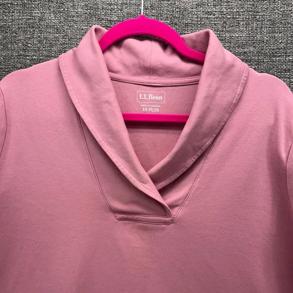 LL Bean Shawl Collar‎ Blouse Pink 1X - Image 6