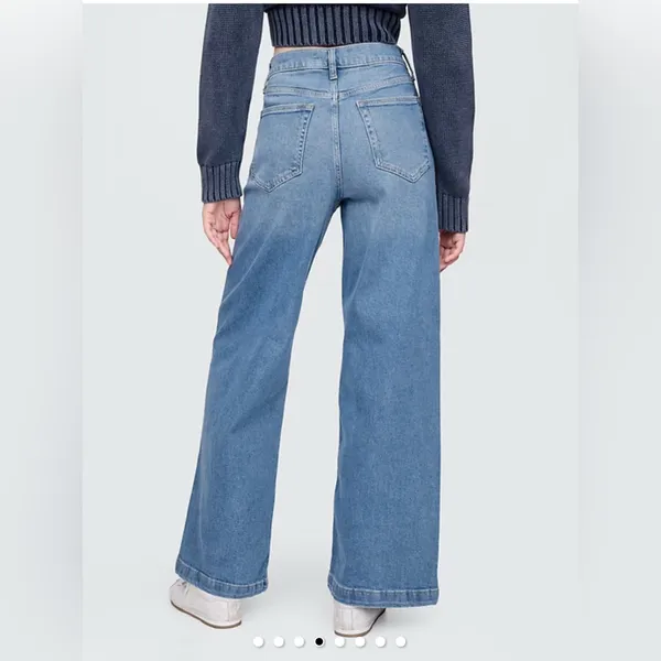 NWT GAP High Stride Wide-Leg Ankle Jeans size 8 petite denim high rise - Image 2