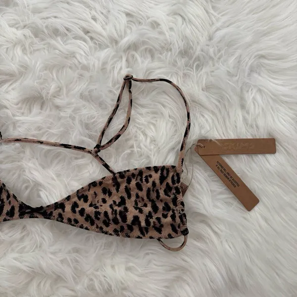 Skims Fits Everybody Micro Skimpy Bralette Sienna Jaguar Print Size Medium - Image 4