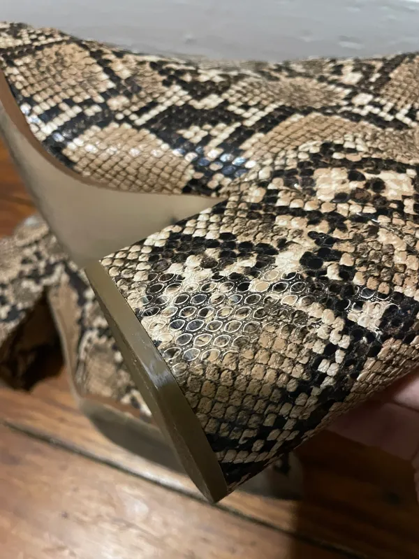 Snakeskin Ankle Booties - Image 3