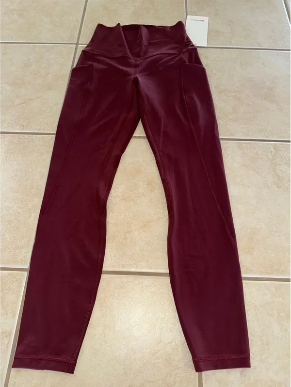 Lululemon Align With Pockets High Rise 25” Red Merlot Size 4 NWT - Image 3