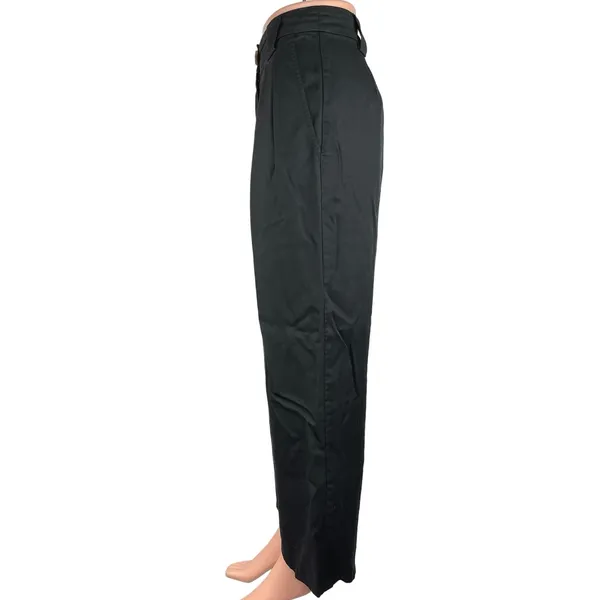 Whimsy + Row Black High Rise Pleated Cropped Wide Leg Dress Pants Size 0 - Image 2