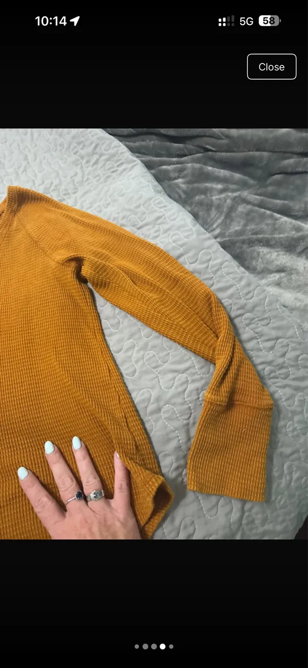 Mustard yellow Knox rose thermal shirt - Image 4