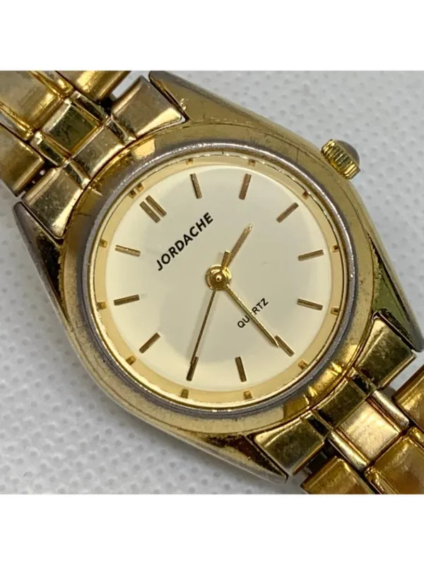 Vintage Jordache Ladies gold tone watch 25mm Quartz analog adjustable running - Image 2