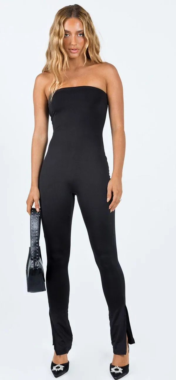 Princess Polly Black Strapless Jumpsuit - Image 2