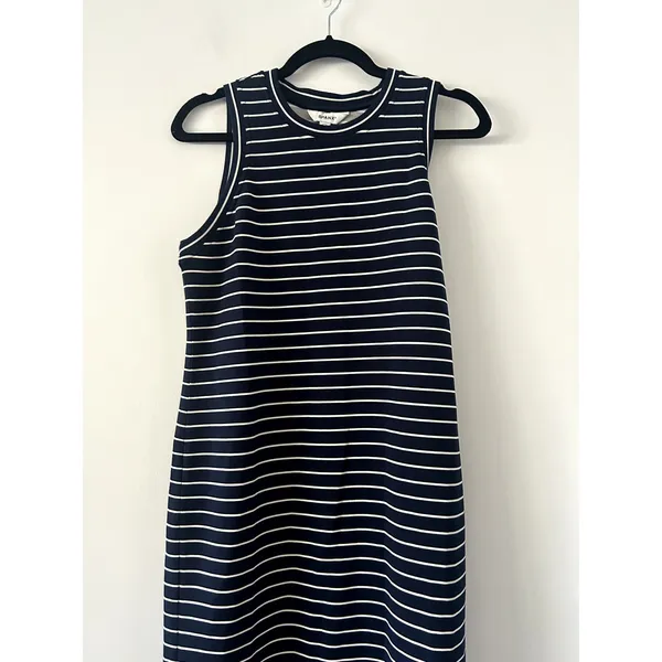 Spanx AirEssentials Navy Crew Stripe Sleeveless Maxi Dress NWT Size S - Image 2