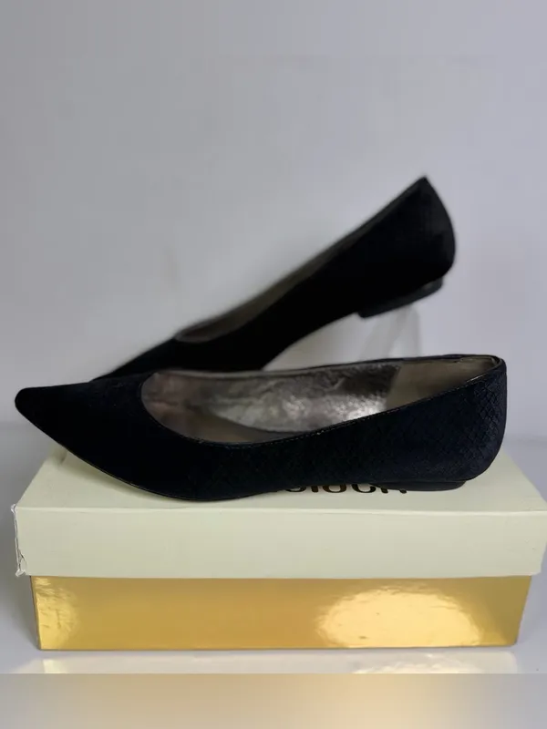 Daniblack Rexa Black Python Velvet Pointed Toe Ballet Flats Women Sz 10 - Image 2