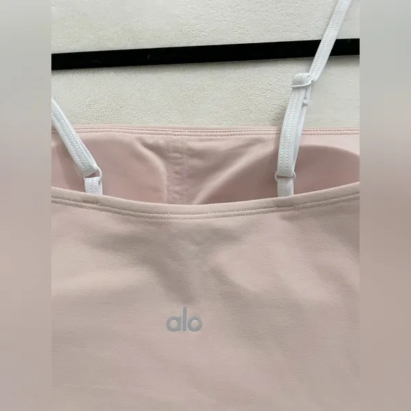 ALO Yoga NWT Airbrush Streamlined Dress Pink Quartz White Size S - Image 5
