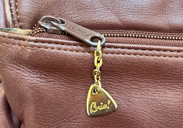 Vintage Brio! Brown Cross Body Satchel Shoulder Bag - Image 9