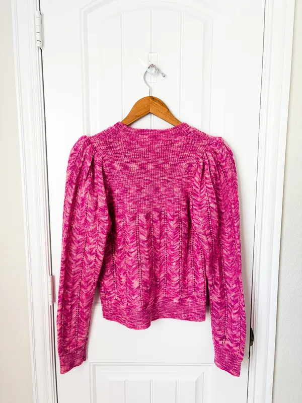 Allison New York Pink Acrylic Knit Sweater Size Small - Image 2