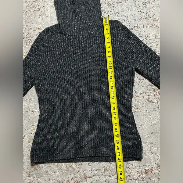 Lauren Ralph Lauren Cashmere Silk Blend Luxe Metallic Sweater XL - Image 6