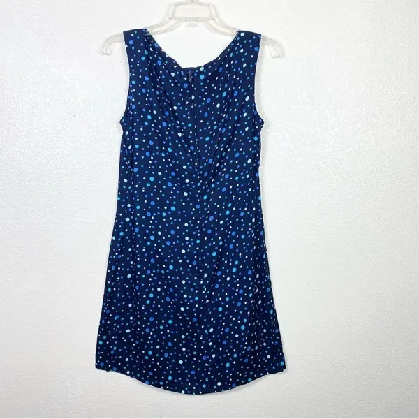 Vintage y2k No Boundaries Navy Polka Dot Sleeveless Mod Dress - Image 4