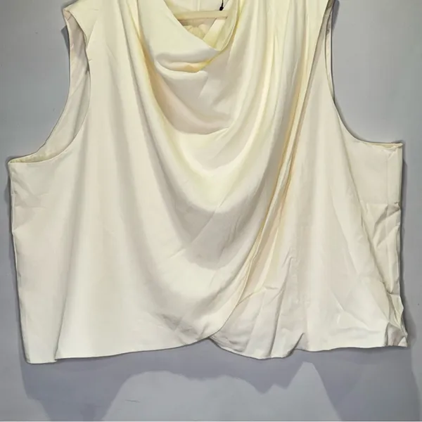NWT TEREA 4X Women's Sienna Cowl Neck Draped Top in Gardenia Off White Color‎ - Image 5