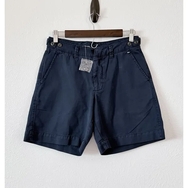 NEW Free People Navy Chino Shorts Womens Size 2 Preppy Coastal Cotton Casual - Image 7