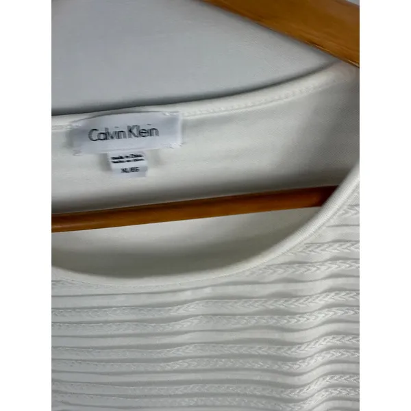 Calvin Klein Textured Short Sleeve Blouse Size XL - Image 5