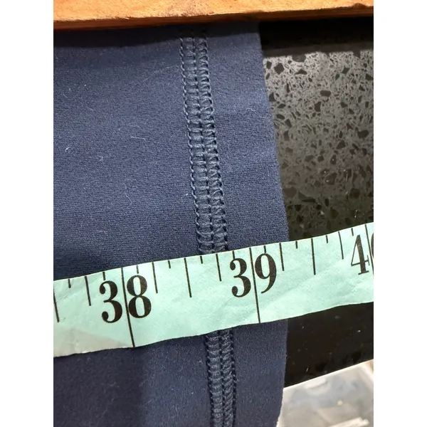 Tna‎ TnaAction Women Medium Navy Blue Flare Yoga Pants High Rise Slit Hem 2617 - Image 7