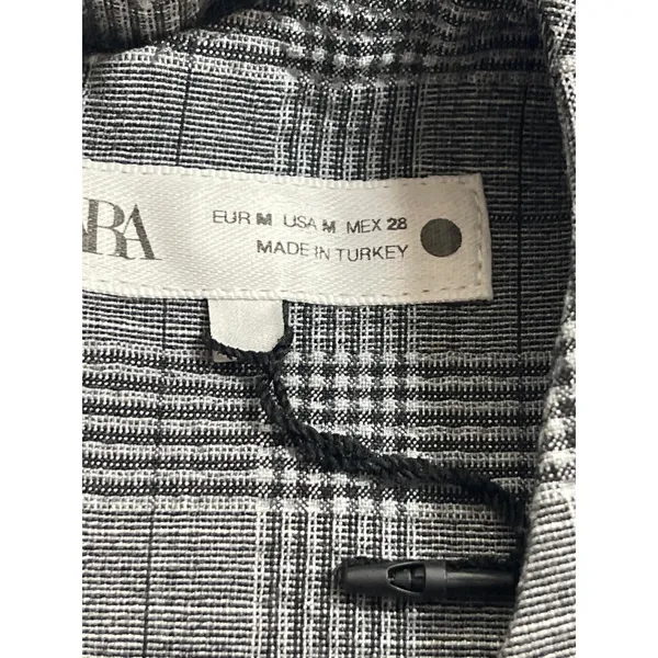 Zara Women's Gray Plaid Check Sleeveless Mini Skater Tank Flare Shift Dress M - Image 5