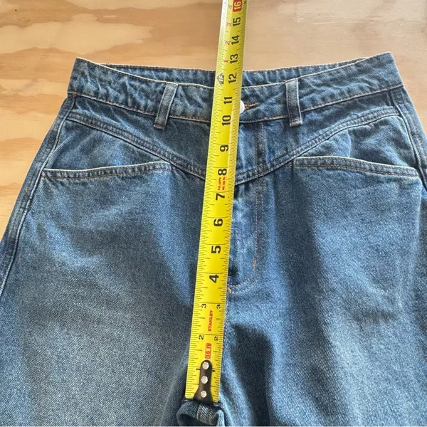 CIDER Women’s Baggy Jeans Straight Wide Leg High Waisted Fold Hem Denim Pants Sm - Image 10