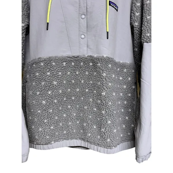 Patagonia Shelled Retro-X Pullover Hooded Salt Grey Gray Heather Women's Size XL - Image 5