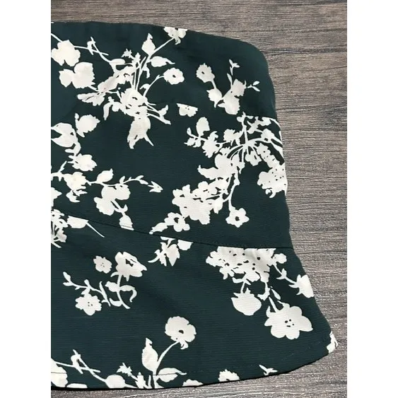 Abercrombie & Fitch Forest Green Floral Knot Front Tie Back Halter Crop Top XL‎ - Image 12