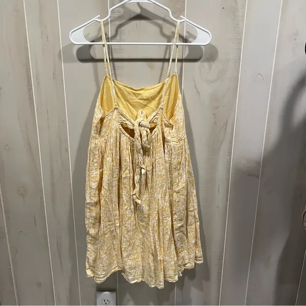 Cute floral Y2K buttercup babydoll tie back mini dress skinny straps square neck - Image 7
