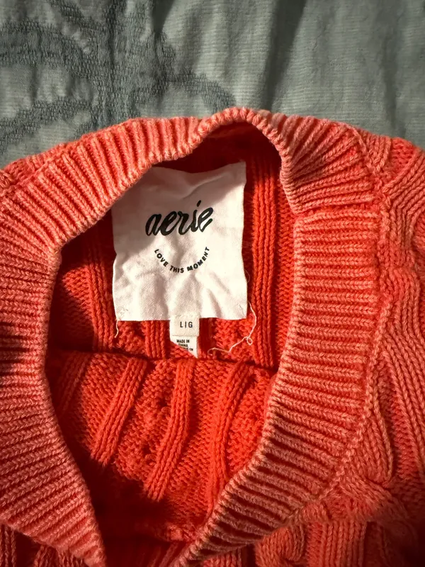 Aerie Cropped Cable Knit Sweater - Image 2