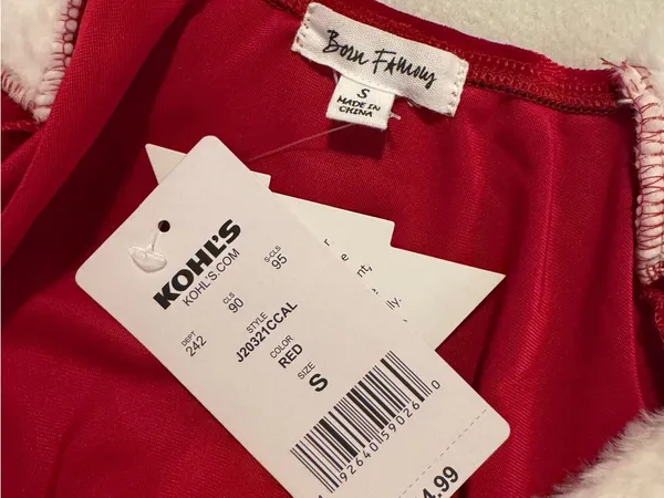 NWT kohls Red Sequin Santa-Style Holiday Dress with White Trim - Image 3