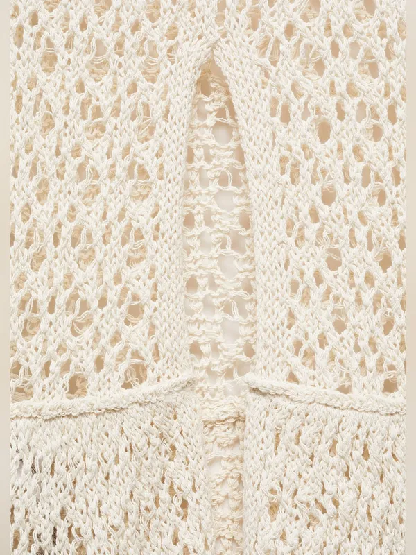 Mango MNG - NWT Ivory off white cream knit Crochet Cover-Up Skirt Swim - Image 3