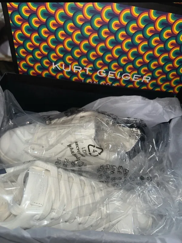 Kurt Geiger London Laney Leather Sneakers White Black Women’s Size 5 NWT - Image 2