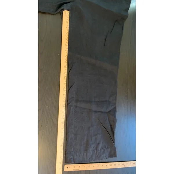 J. Jill Black 100% Linen Wide Leg Pants Genuine Fit At Waist Size 14 Lagenlook - Image 10