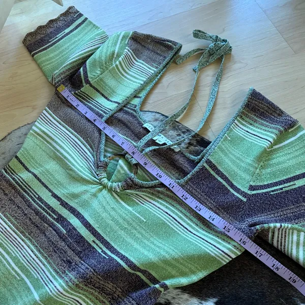 VERONICA BEARD‎ Green Kante Knit Dress Halter Midi Size Large - Image 10