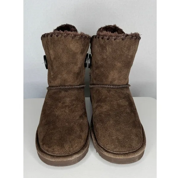1990s–2000s Lamo Essential Shearling Suede Button Boots 7.5/8 Brown - Image 9