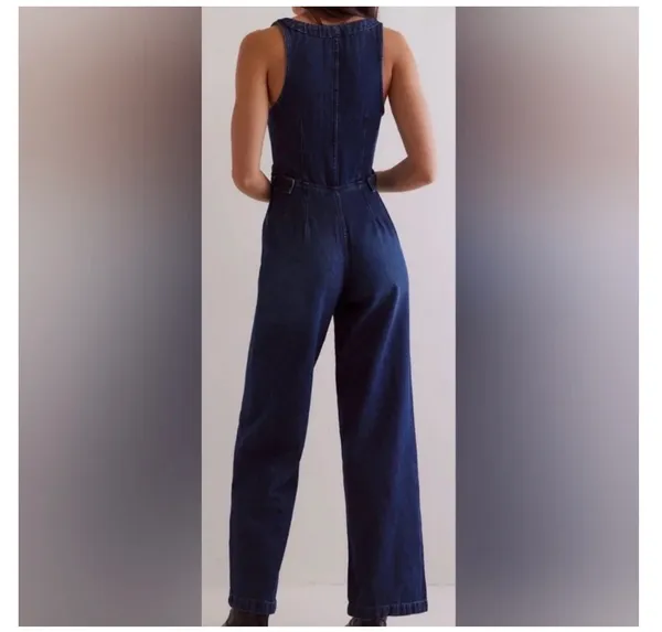 Free People Denim Jumpsuit - Image 3
