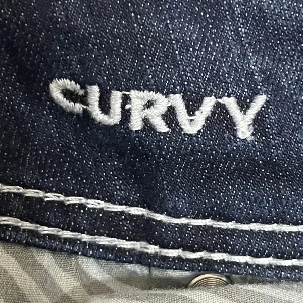 Vanity‎ Curvy Bootcut Jeans Dark Wash Contrast Stitch 26W 31L Blue Denim - Image 10