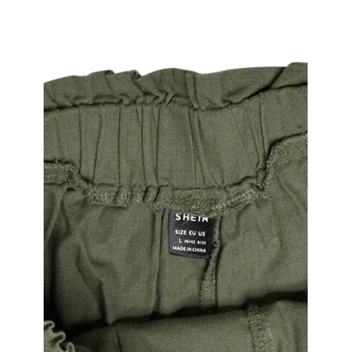 Shein Olive Green Jogger Balloon Ankle Pants LARGE Casual Preppy - Image 3