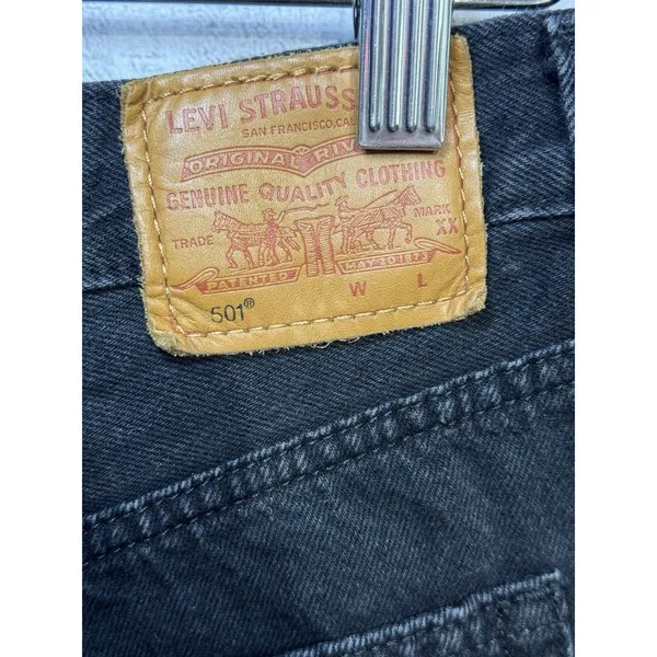 Levi's Shorts Womens W29 501 Button Fly Black Raw Hem Grunge High Rise - Image 8