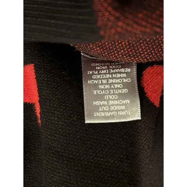 Marled Women's Black & Red Heart Crew Neck Sweater XS Pullover Heart Print - Image 8